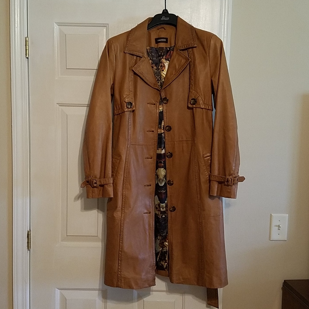 Danier leather trench coat - small
